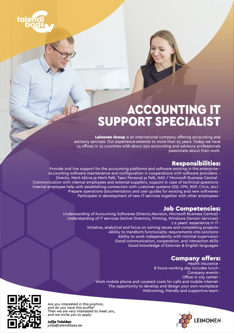 CVKeskus.ee client Accounting IT Support specialist