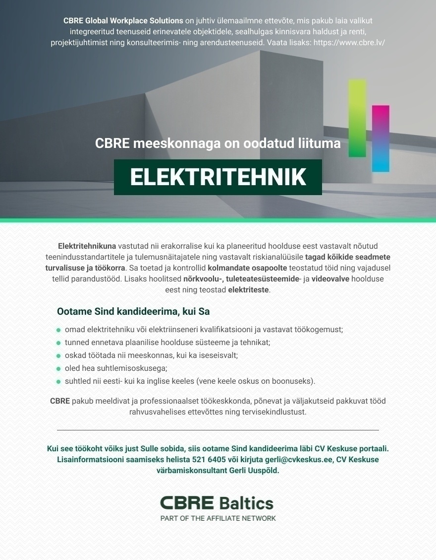 CBRE Global Workplace Solutions  ELEKTRITEHNIK