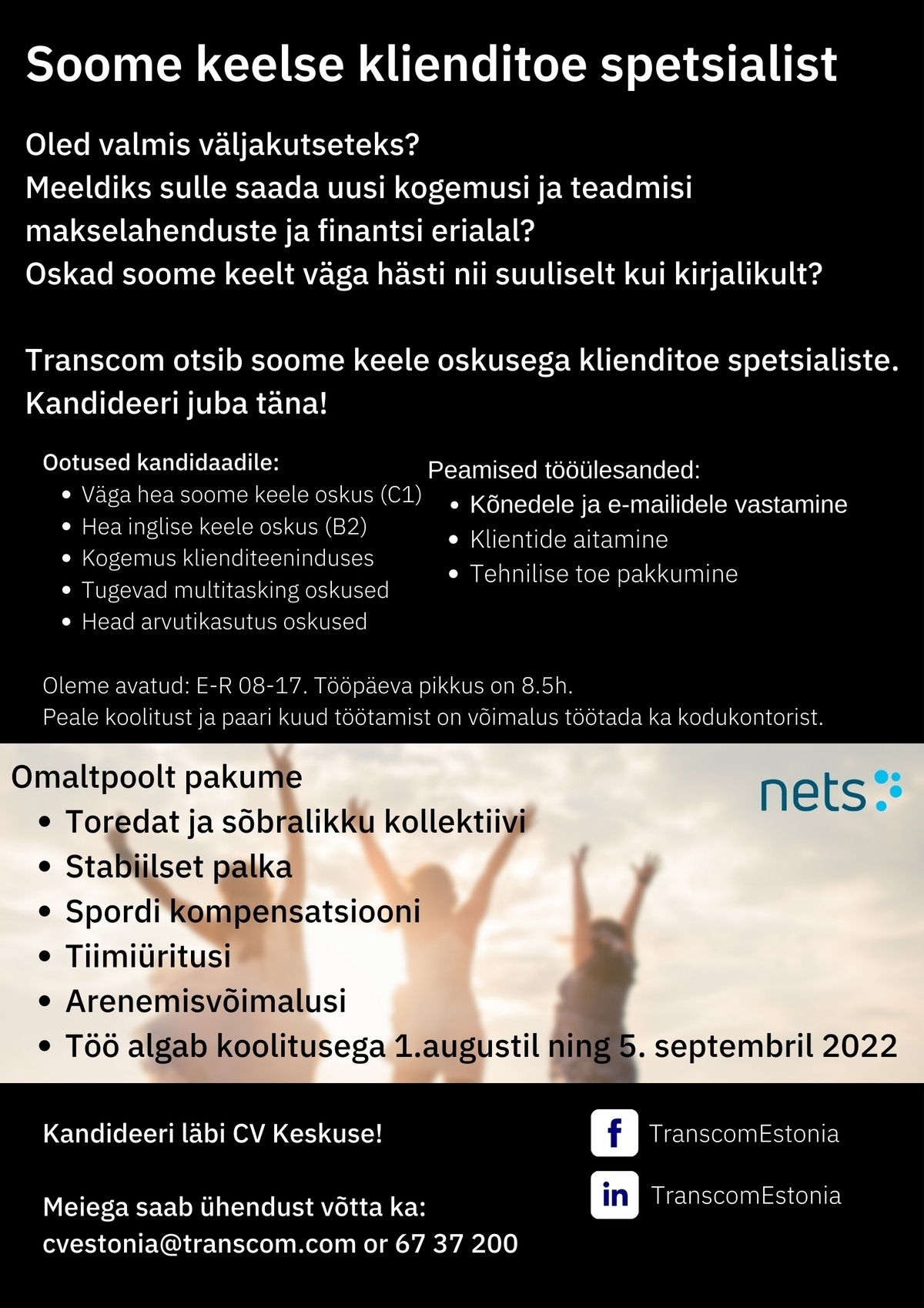 CVKeskus.ee klient Soome keele oskusega klienditoe spetsialist