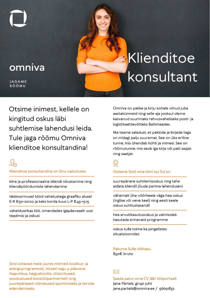 CVKeskus.ee klient Klienditoe konsultant (Jõgeva)