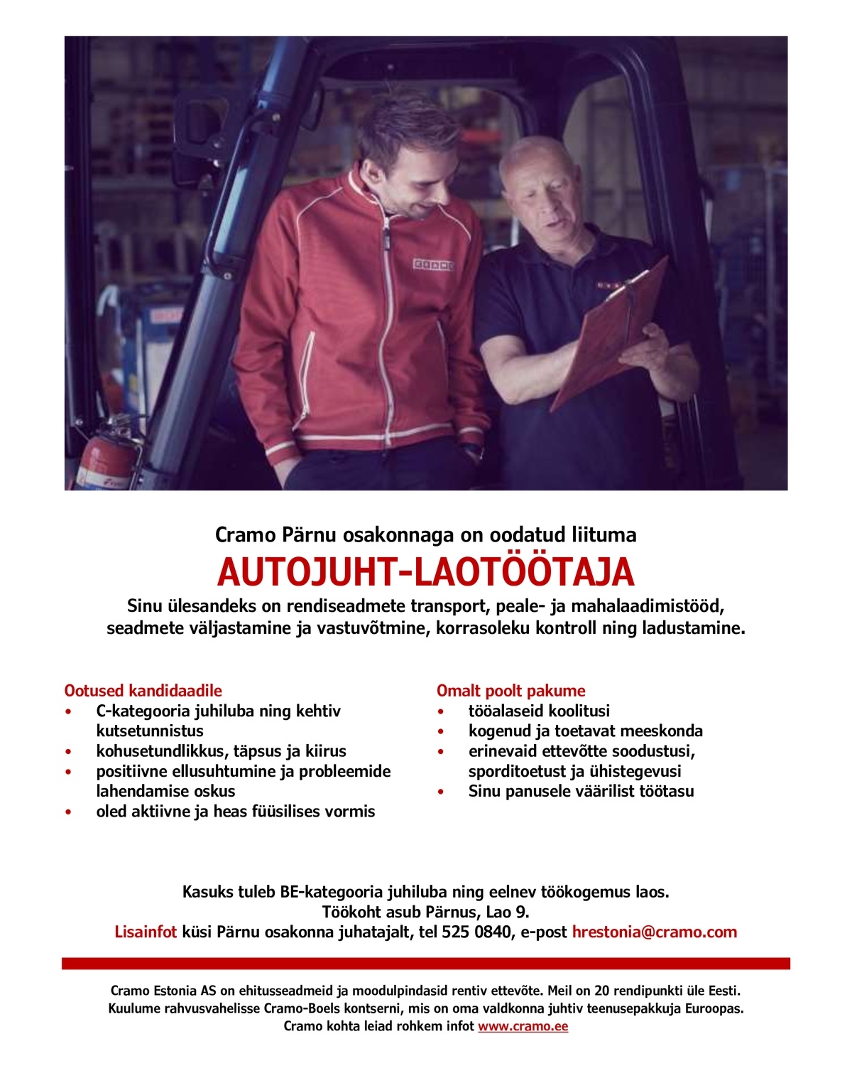 CVKeskus.ee klient Autojuht-laotöötaja