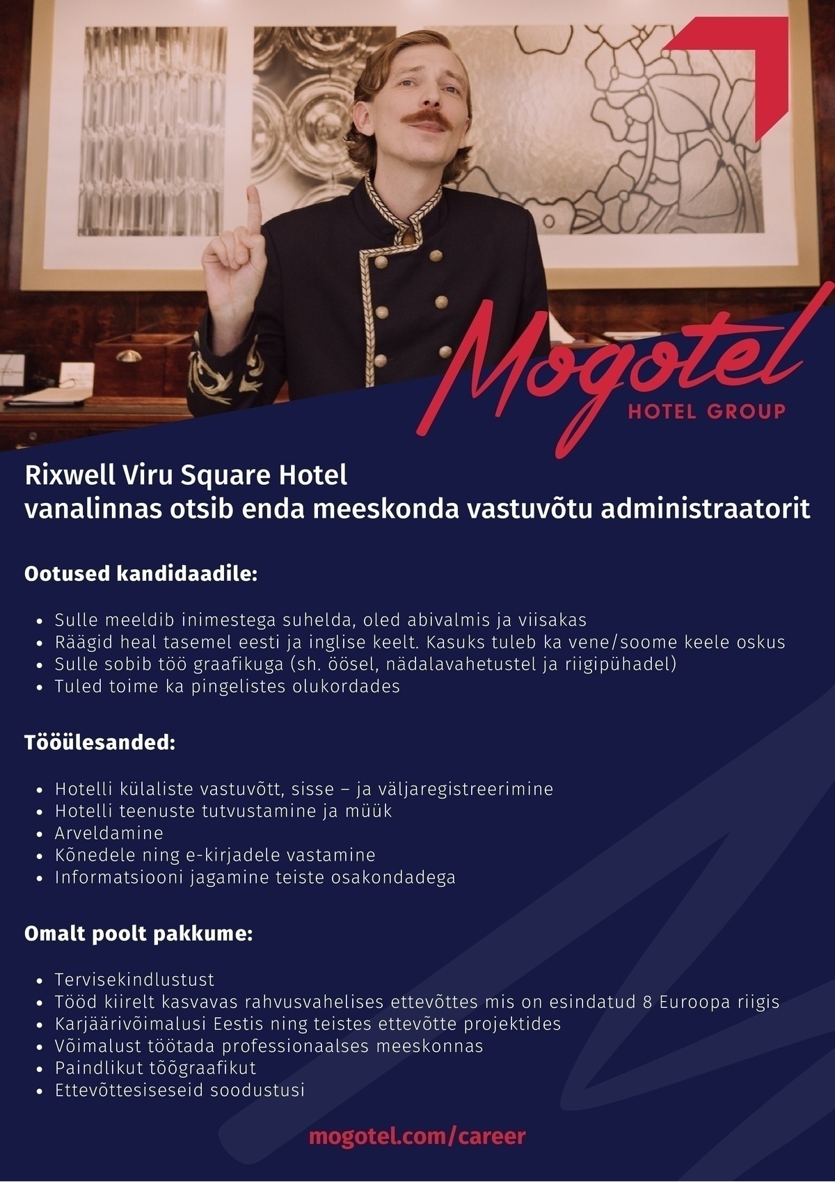 Mogotel Estonia OÜ Vastuvõtu administraator