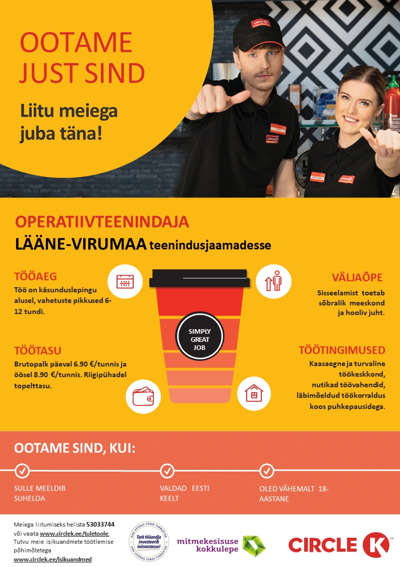 Circle K Eesti AS Operatiivteenindaja Lääne-Virumaa teenindusjaamadesse