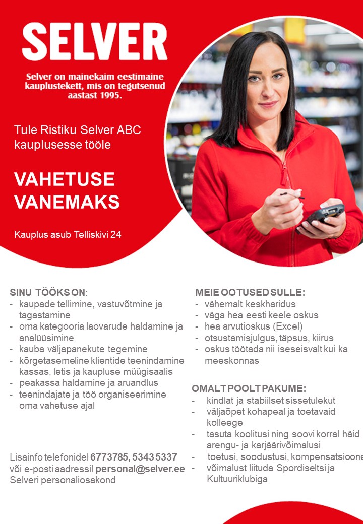 Selver Vahetuse vanem Ristiku Selver ABC-s