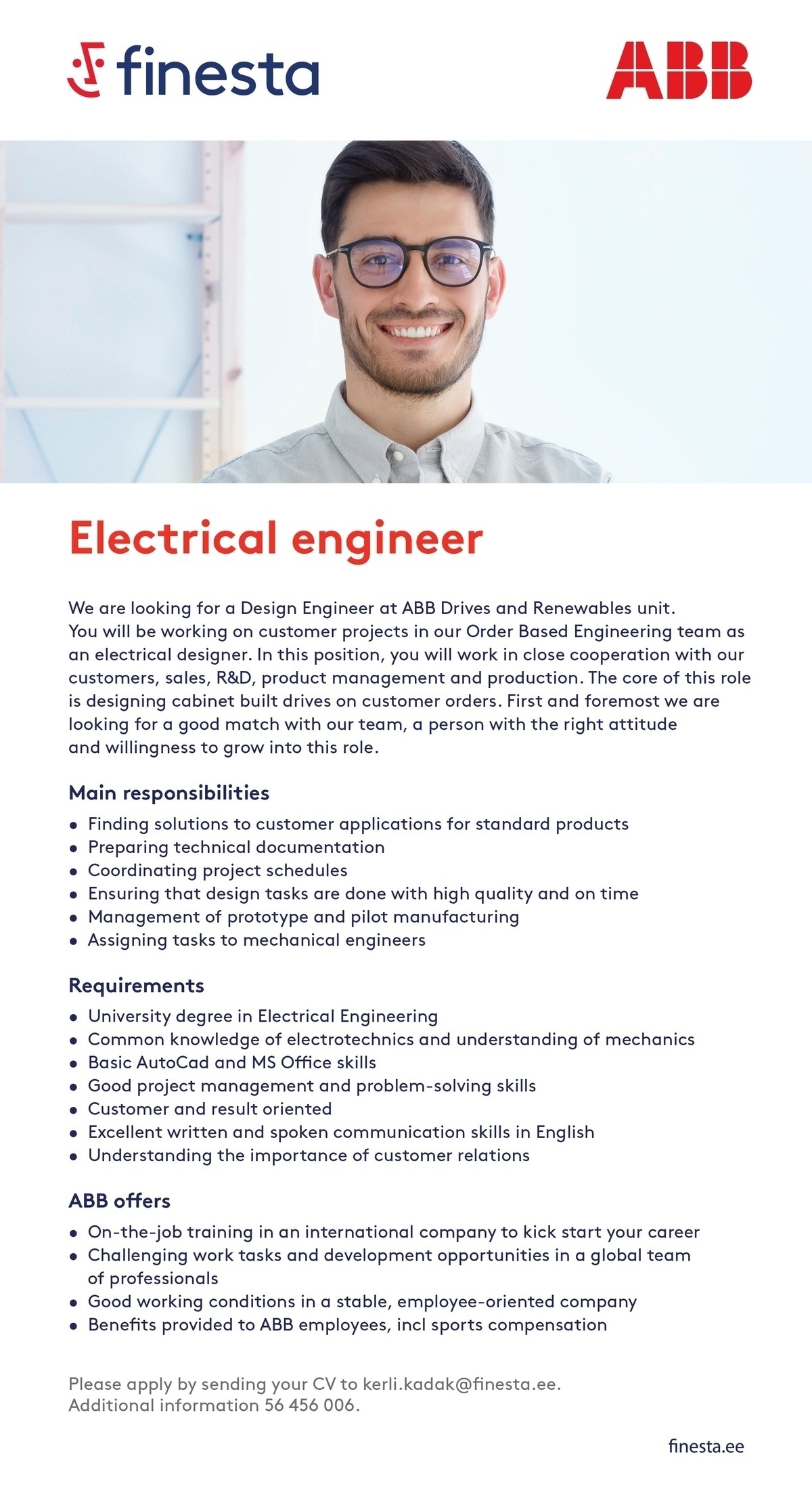 Finesta Baltic OÜ Electrical engineer