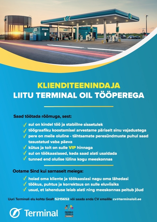 Tartu Terminal AS KLIENDITEENINDAJA GMP teenindusjaamas