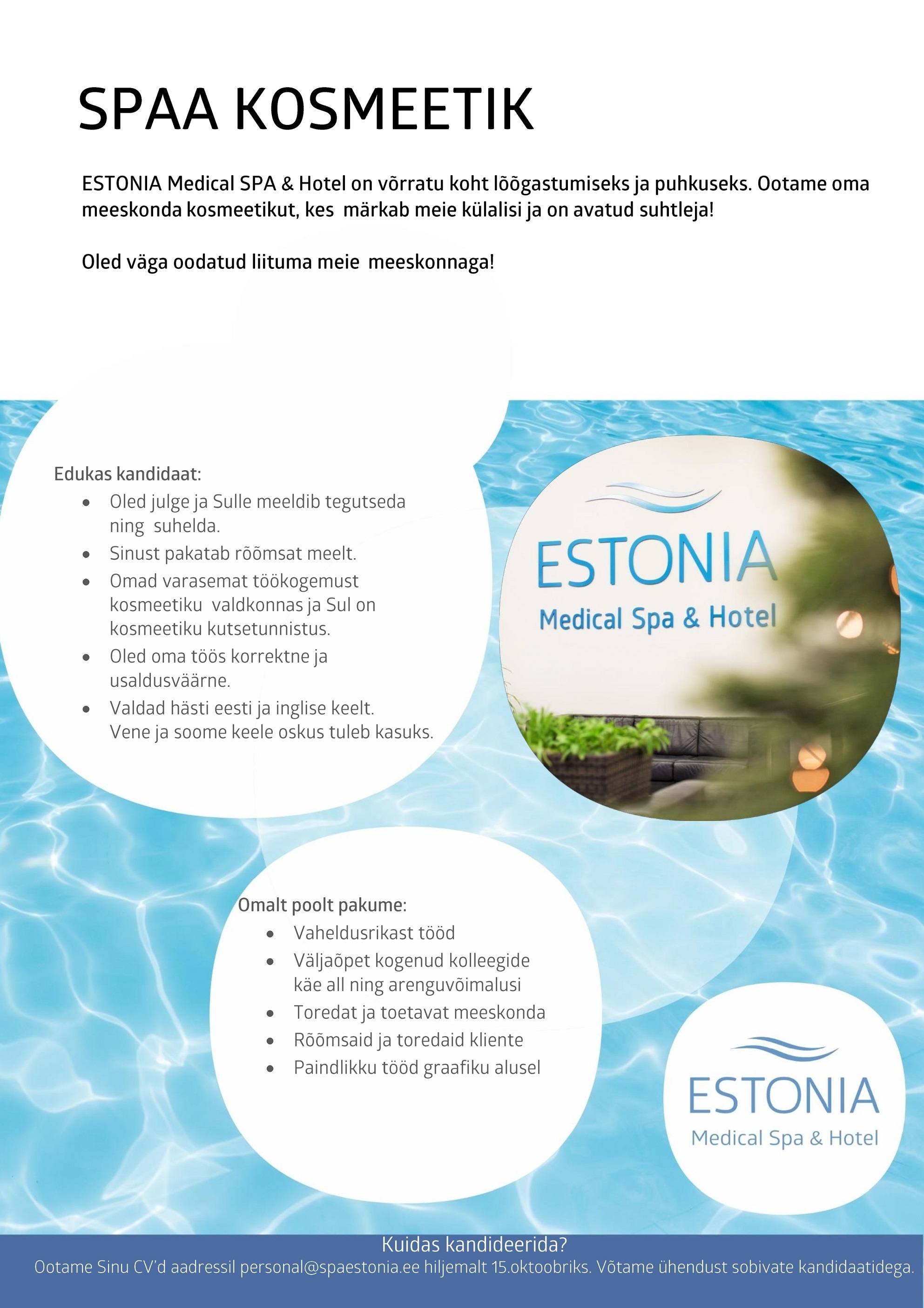 Estonia Spa Hotels AS Kosmeetik Estonia Medical Spa&Hotel´is