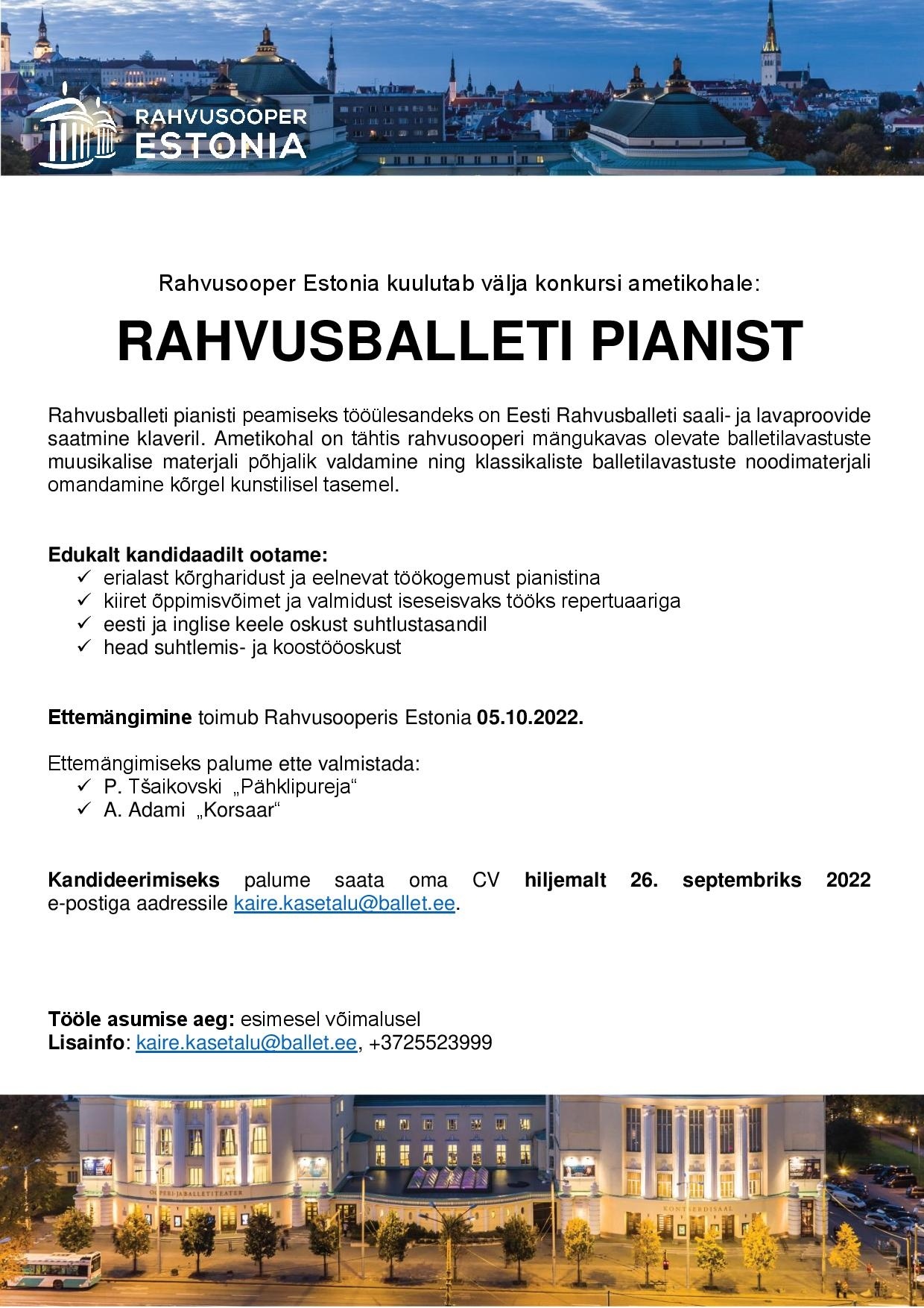Rahvusooper Estonia Rahvusballeti pianist