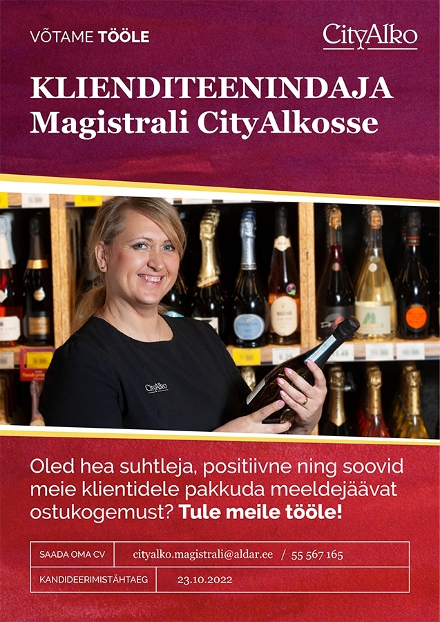 Aldar Eesti OÜ Klienditeenindaja Magistrali CityAlkosse