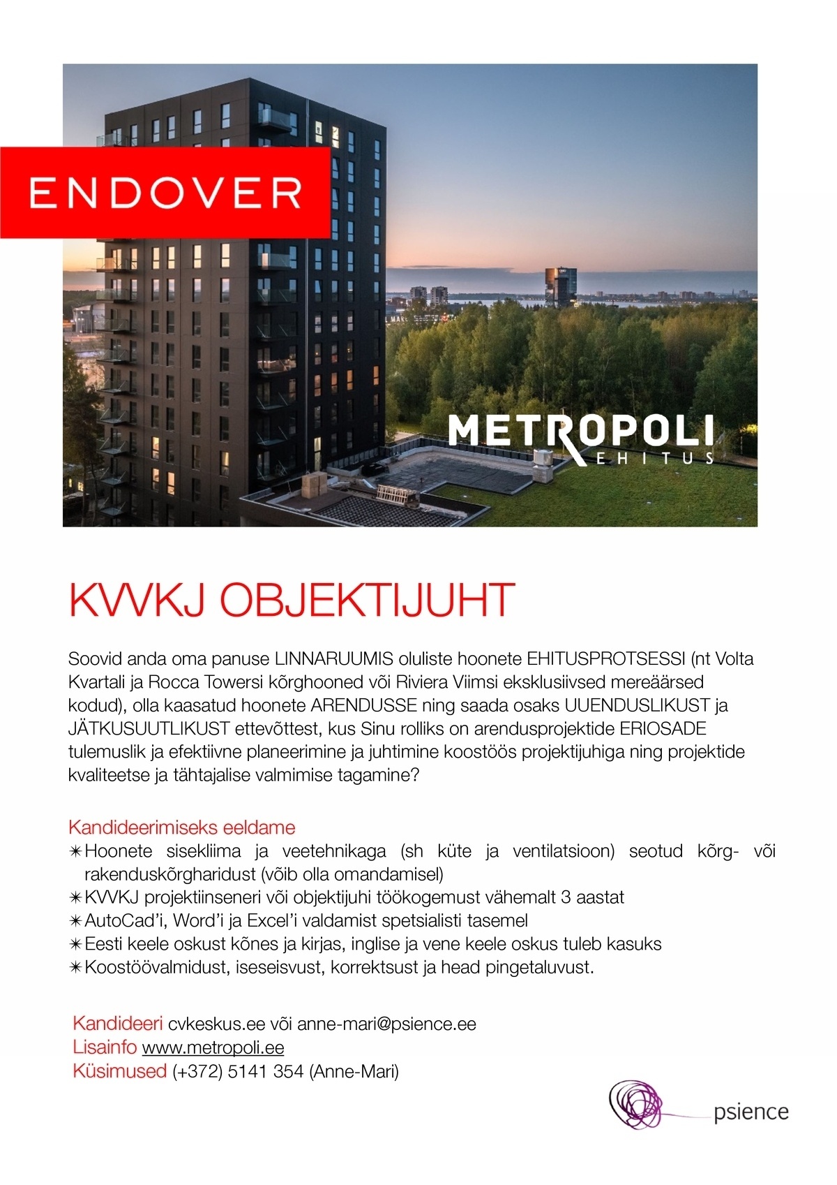 Metropoli Ehitus KVVKJ objektijuht