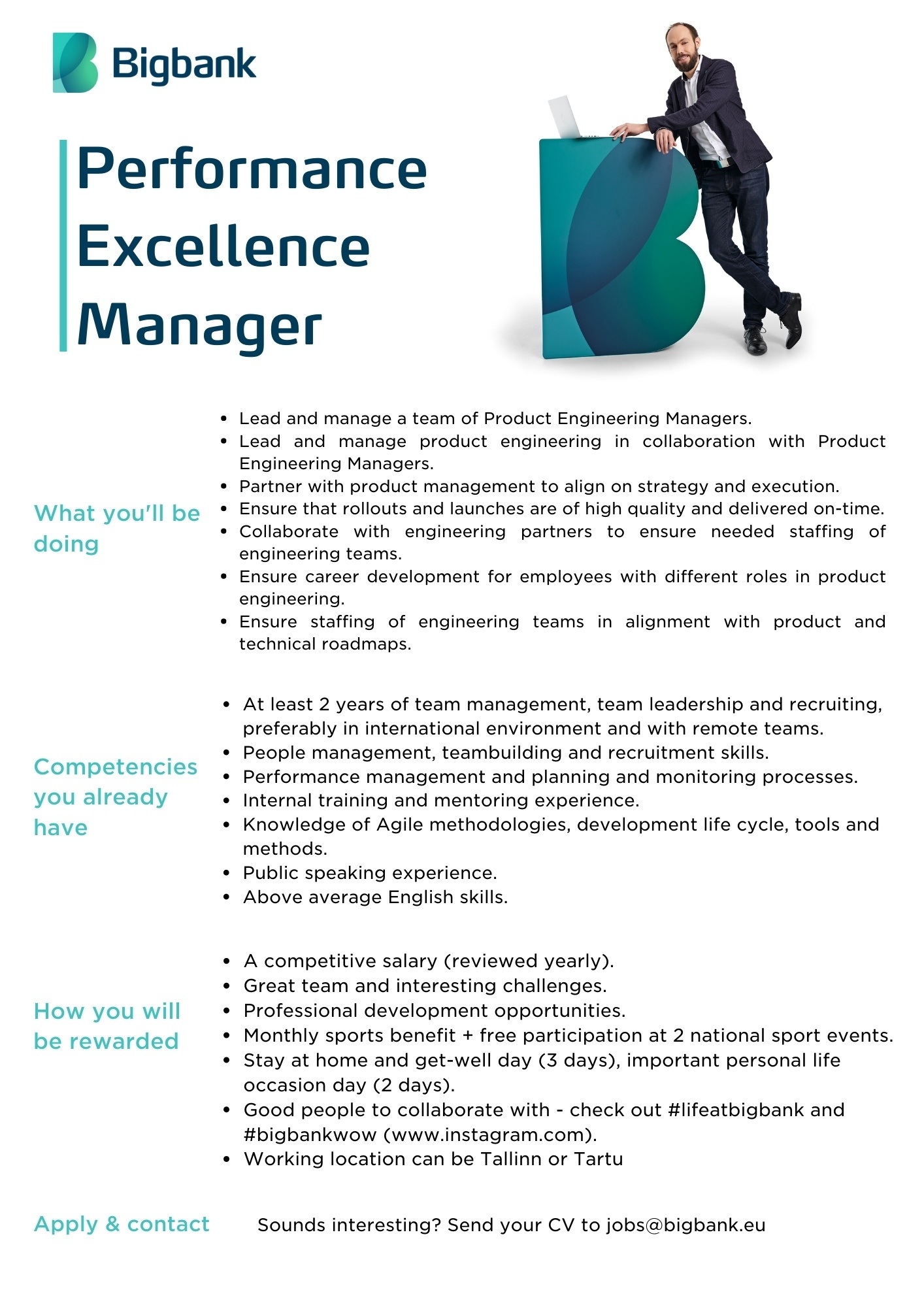 BIGBANK AS Performance Excellence Manager