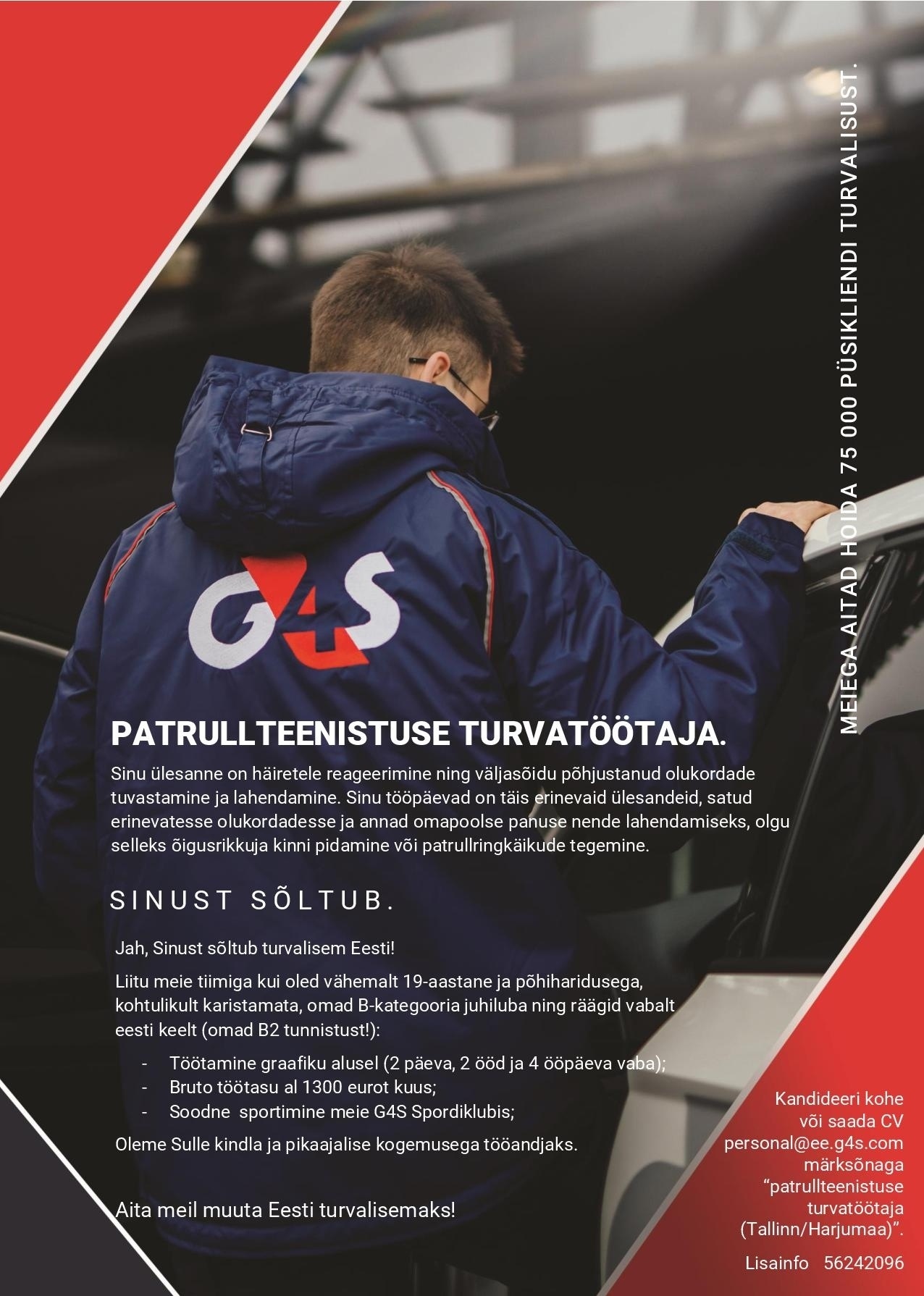 AS G4S Eesti Patrullteenistuse turvatöötaja Tallinnas ja Harjumaal