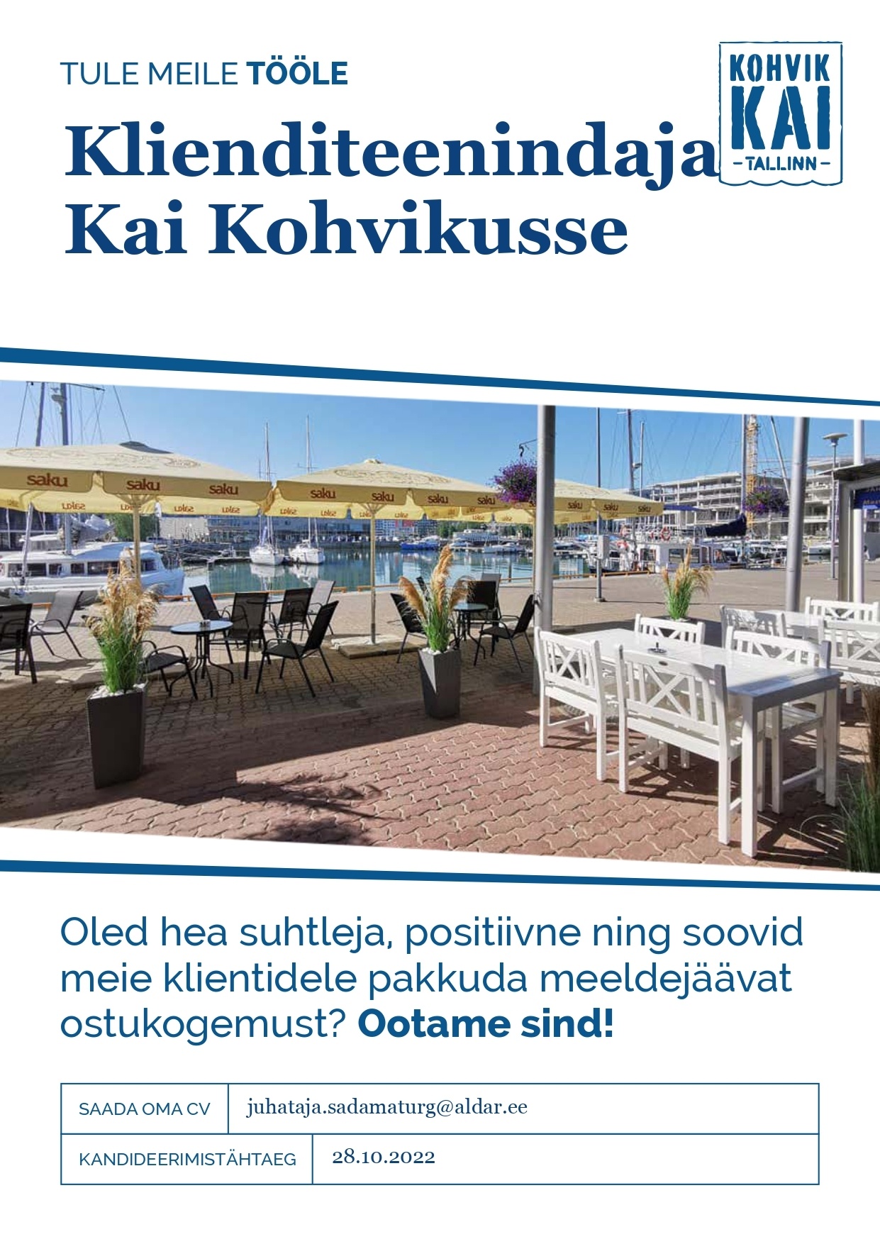 Aldar Eesti OÜ Teenindaja Kai Kohvikusse