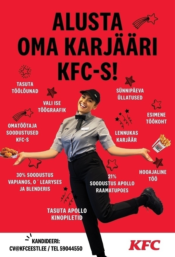 APL Fresh Food OÜ KFC kutsub tööle klienditeenindajaid!