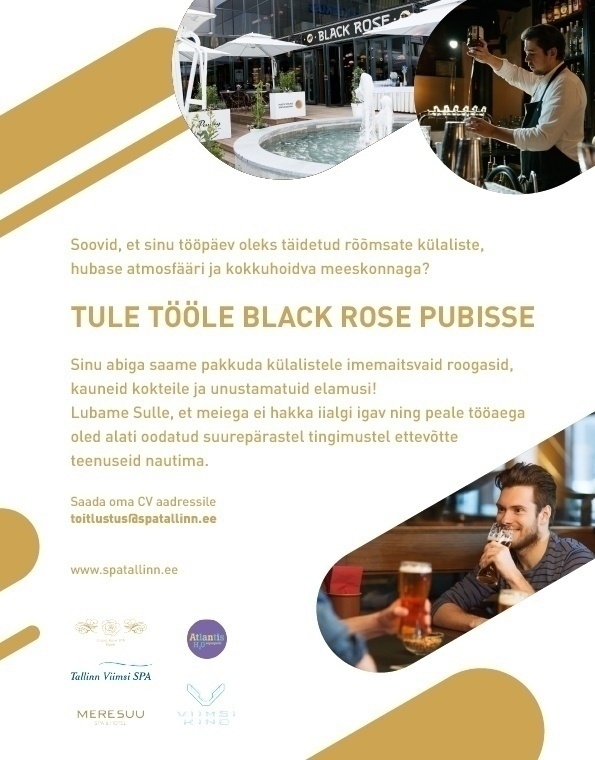 SPA Tours OÜ Viimsi Black Rose Pubi ettekandja/kelner