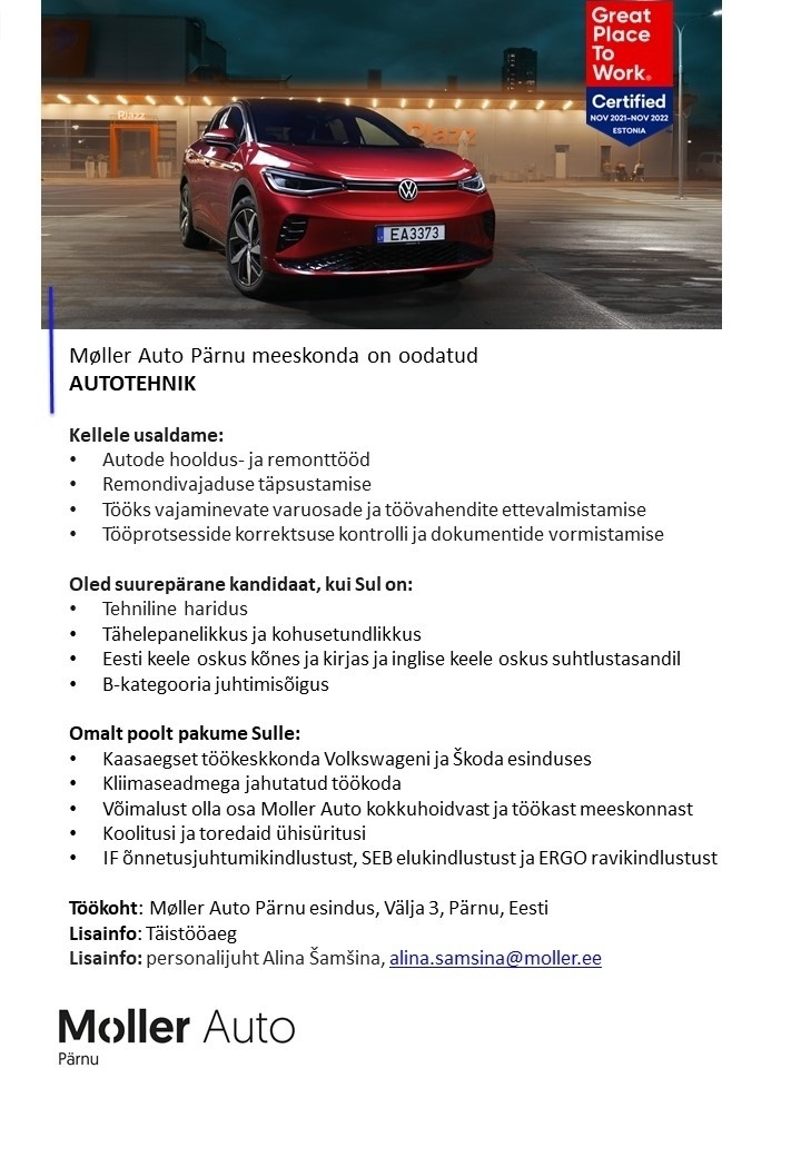 Moller Auto Pärnu OÜ Autotehnik
