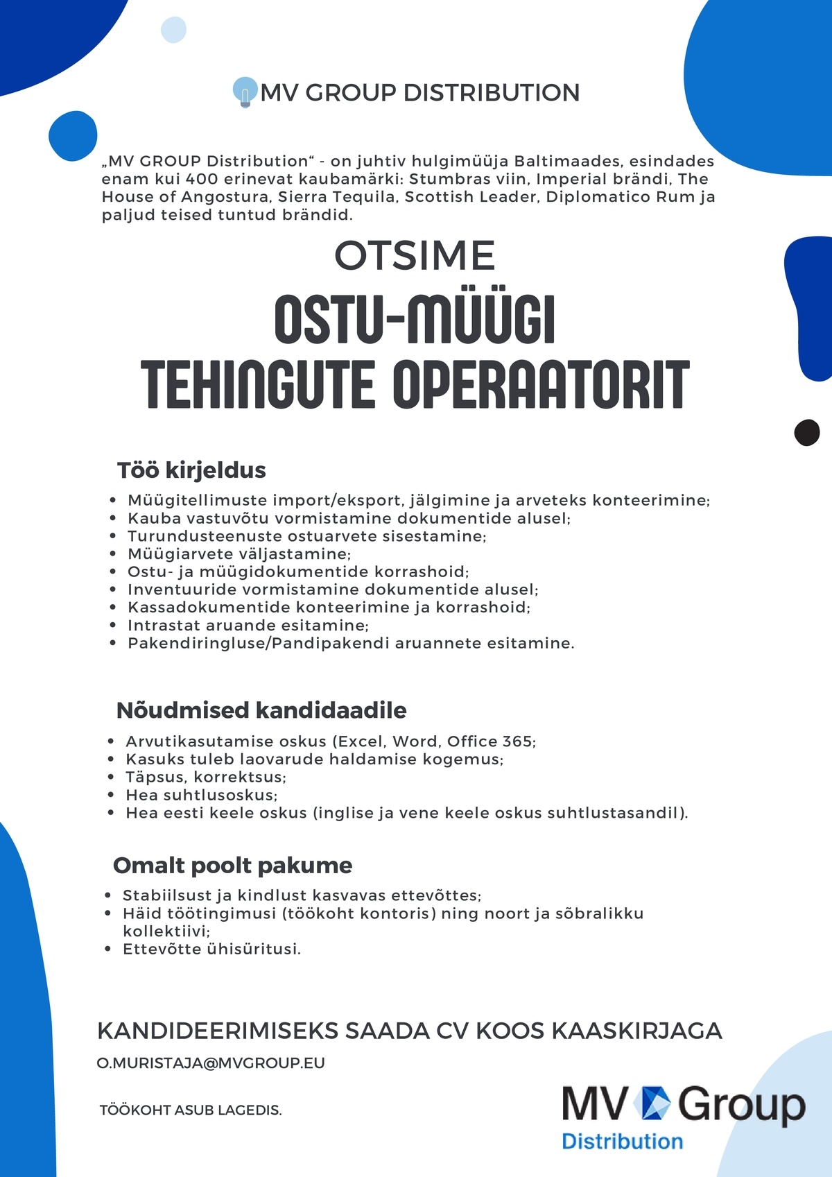 MV Eesti OÜ OSTU-MÜÜGI KOORDINAATOR