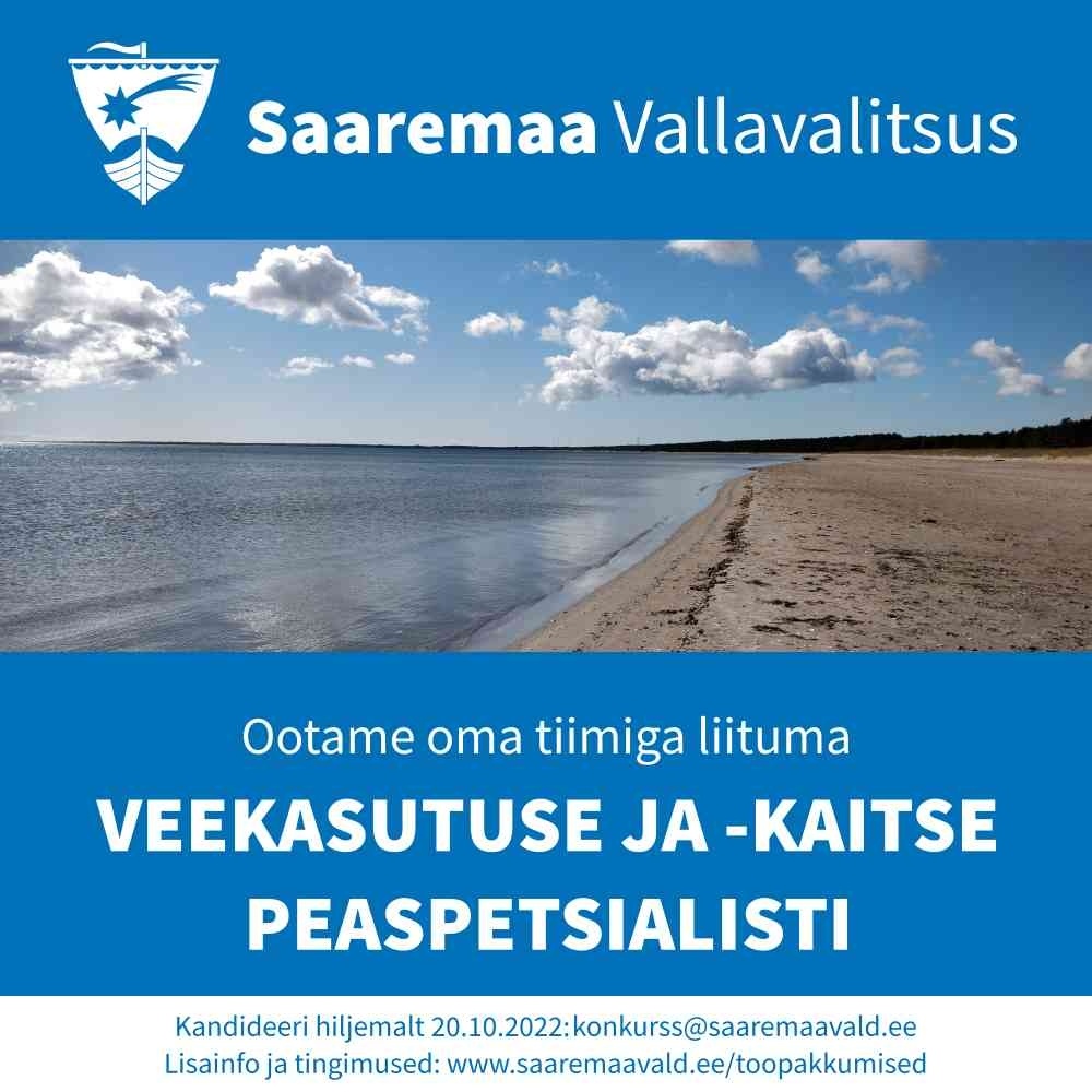 Saaremaa Vallavalitsus Veekasutuse ja -kaitse peaspetsialist