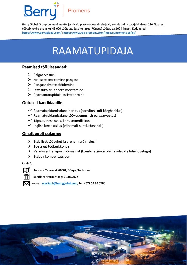 Promens AS Raamatupidaja