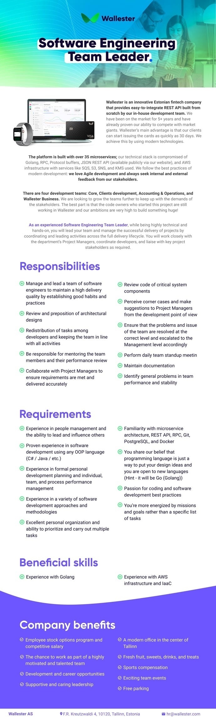 WALLESTER AS Software Engineering Team Leader