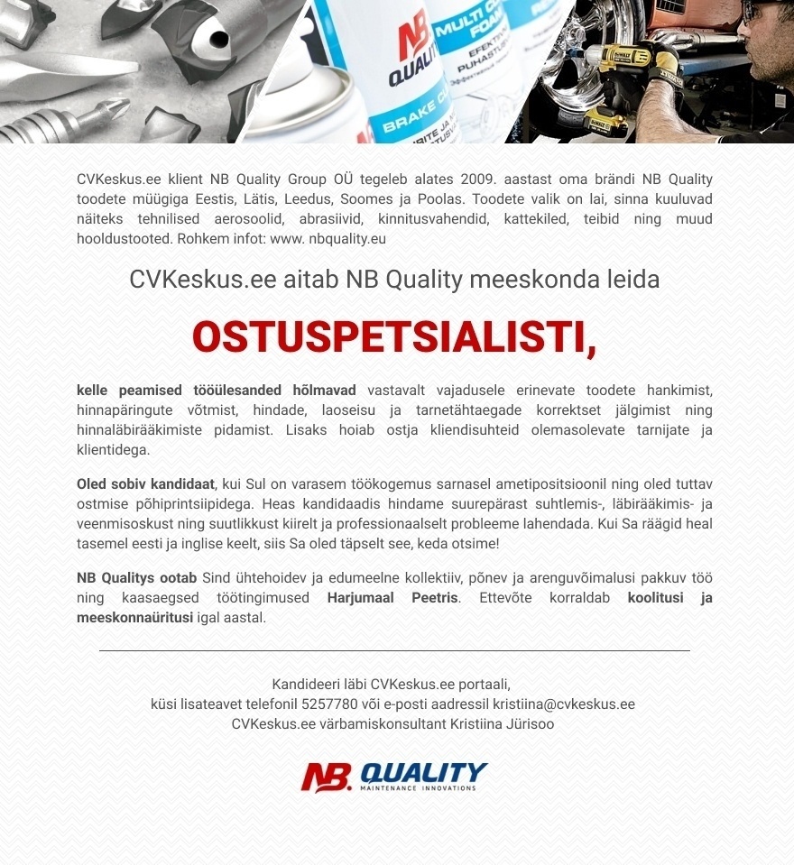 NB Quality Group OÜ OSTUSPETSIALIST
