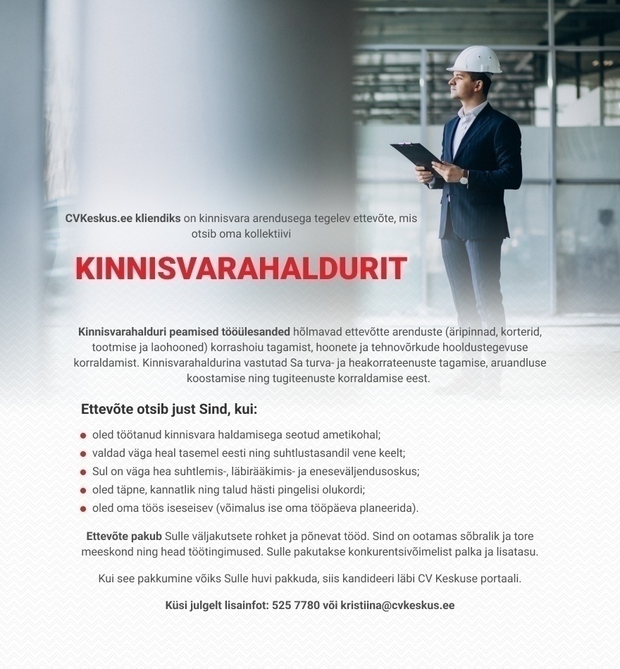 CV KESKUS.ee klient Kinnisvarahaldur