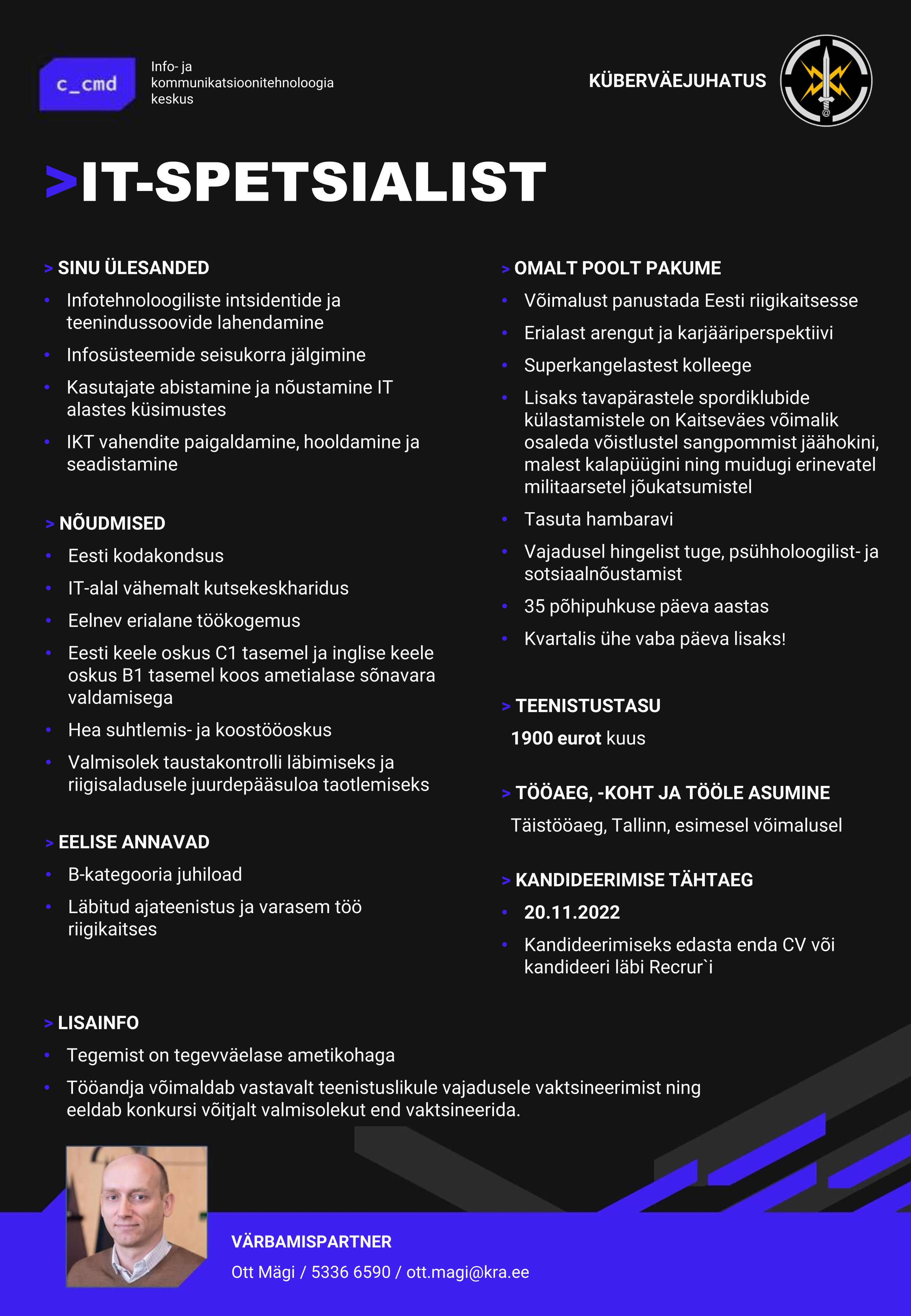 Küberväejuhatus IT-spetsialist