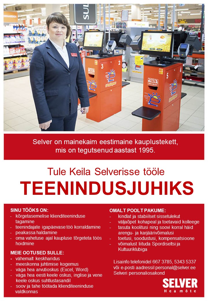 Selver Teenindusjuht Keila Selveris