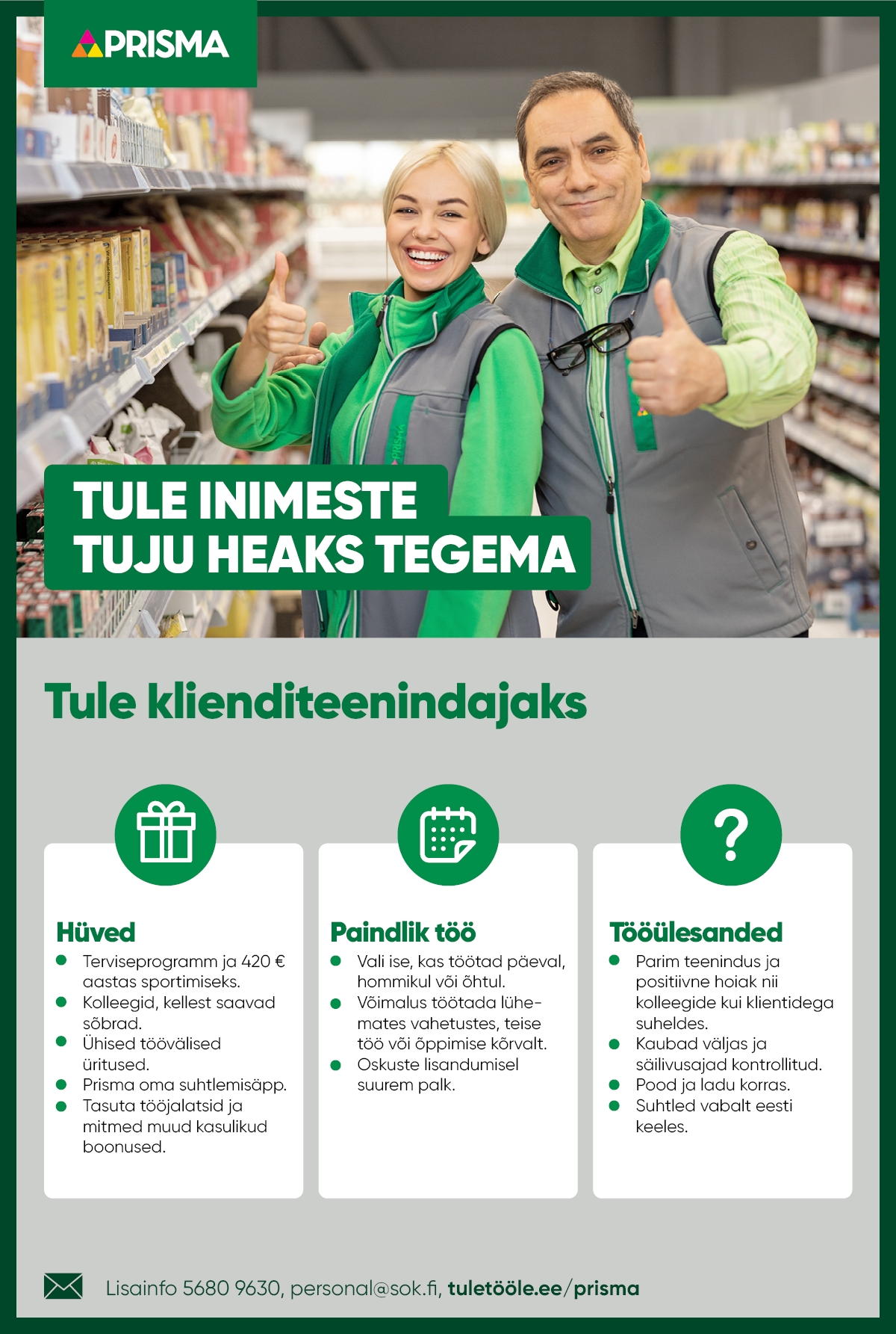 Prisma Peremarket AS Klienditeenindaja Vanalinna Prisma