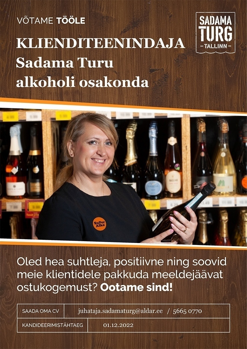 Aldar Eesti OÜ Klienditeenindaja Sadam Turule