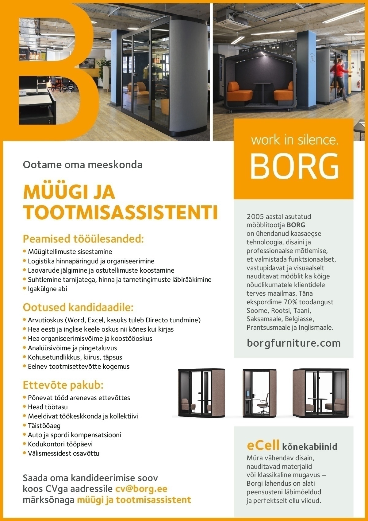 Borg OÜ Müügi ja tootmisassistent