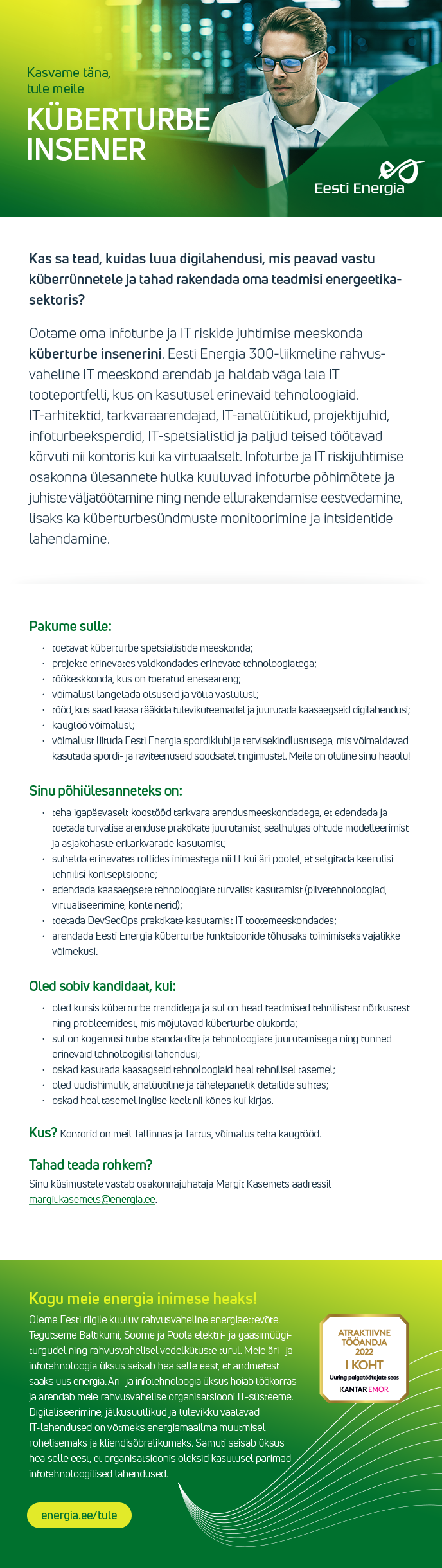 Eesti Energia AS KÜBERTURBE INSENER