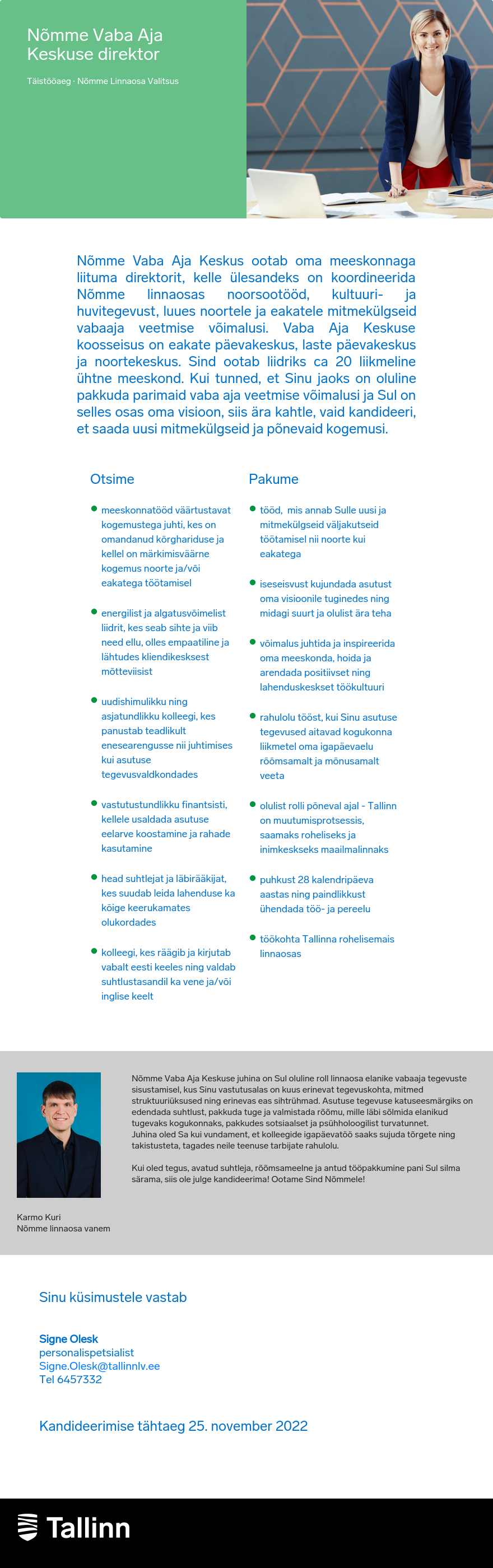 Nõmme Linnaosa Valitsus Direktor
