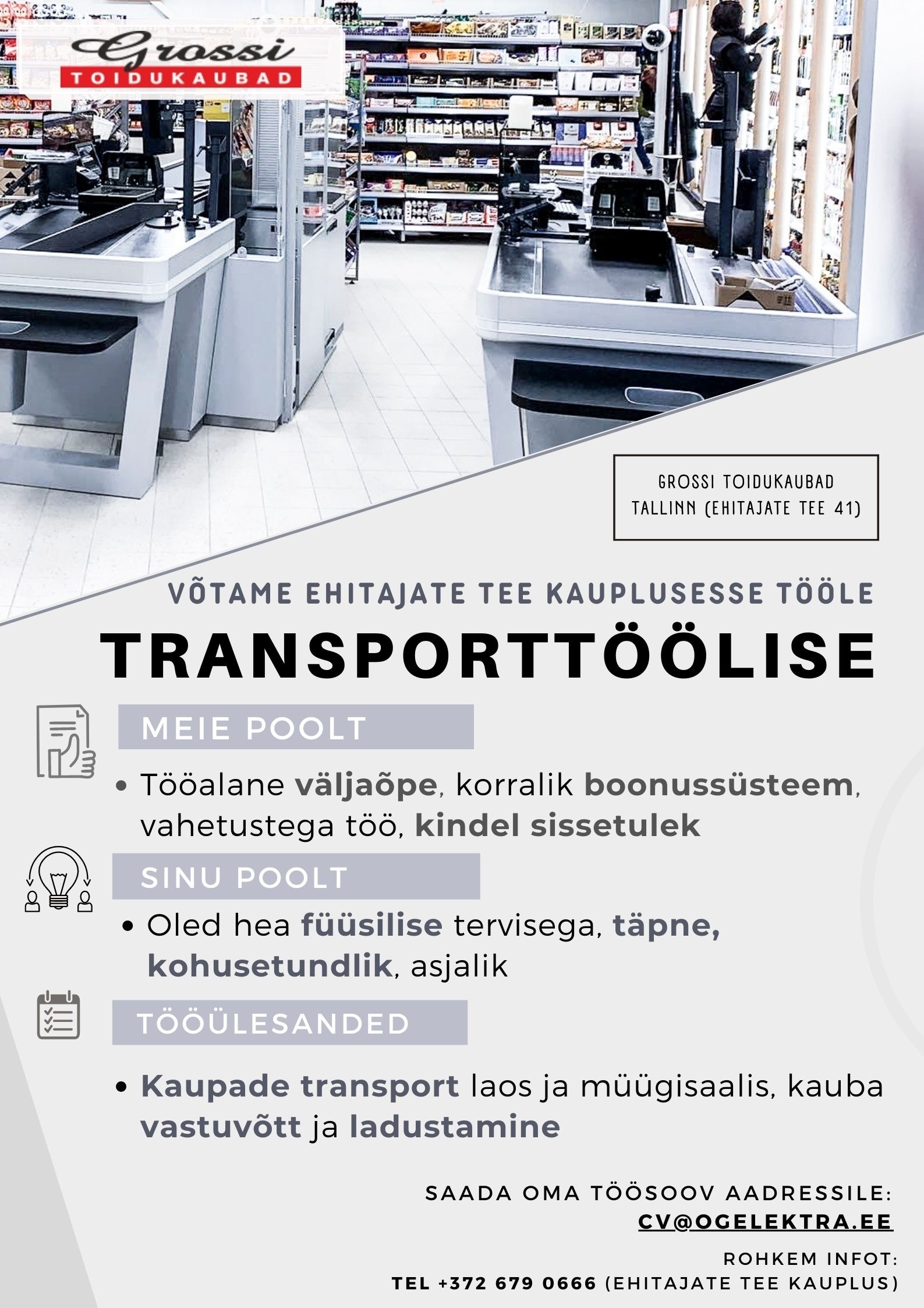 CVKeskus.ee klient Transporttööline (Ehitajate tee)