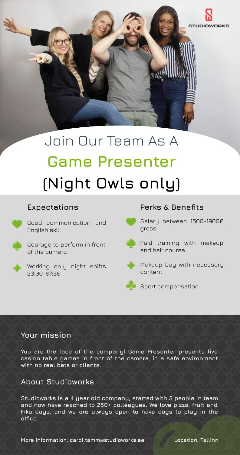 CVKeskus.ee client Game Presenter - Night Owls only