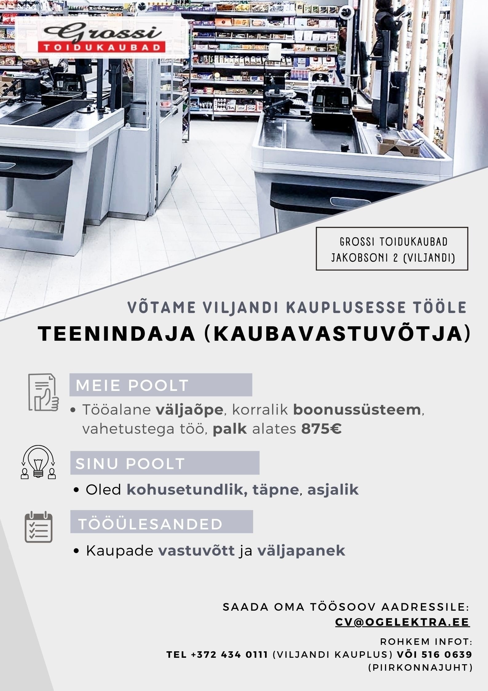CVKeskus.ee klient Teenindaja (Kaubavastuvõtja) Viljandi