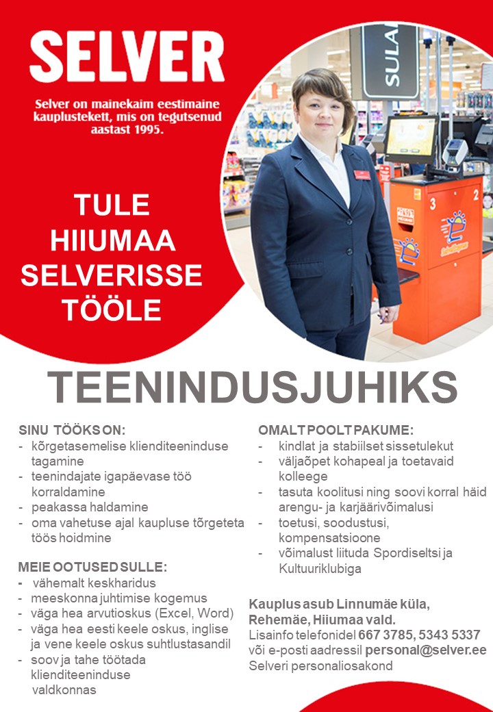 CVKeskus.ee klient Teenindusjuht Hiiumaa Selveris