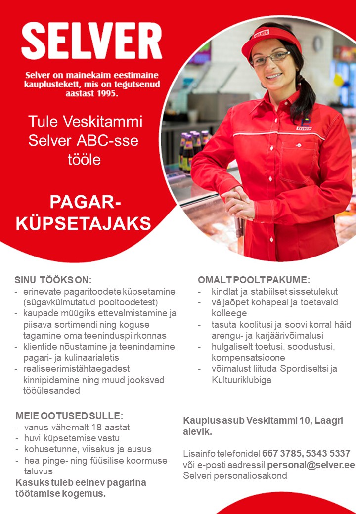 Selver Pagar-küpsetaja Veskitammi Selver ABC-s