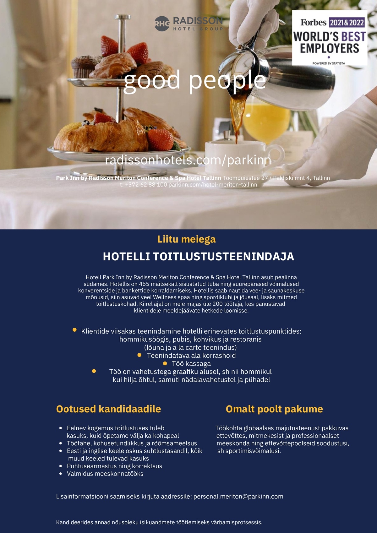 Meriton Hotels AS Toitlustusteenindaja