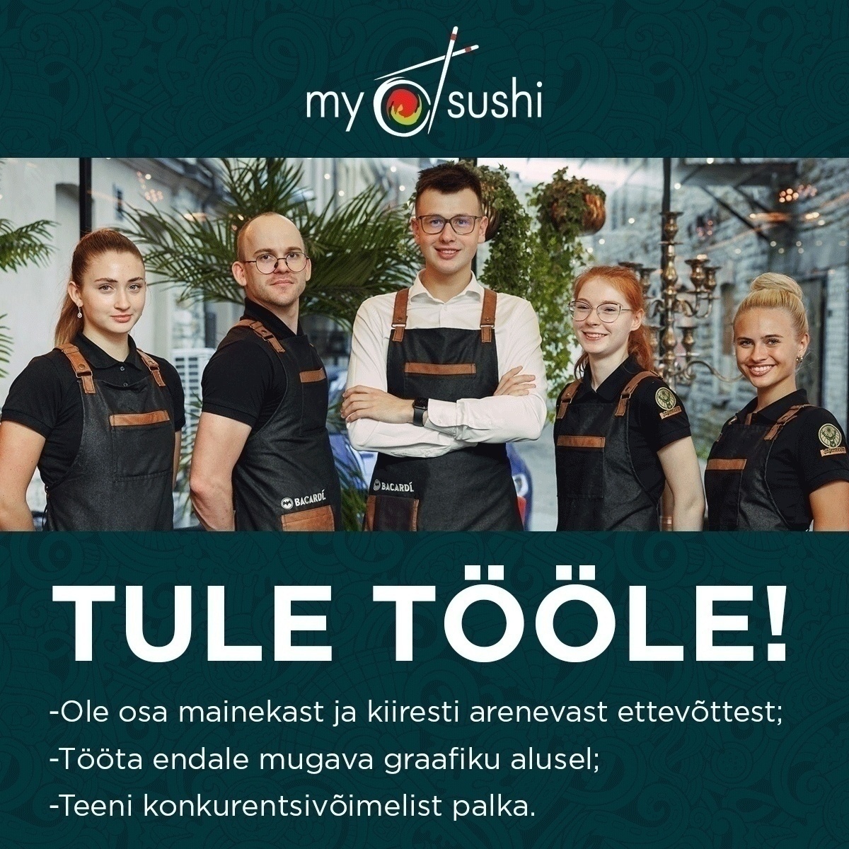 CVKeskus.ee klient MySushi kutsub tiimi klienditeenindajaid! (Järve ja Stroomi)