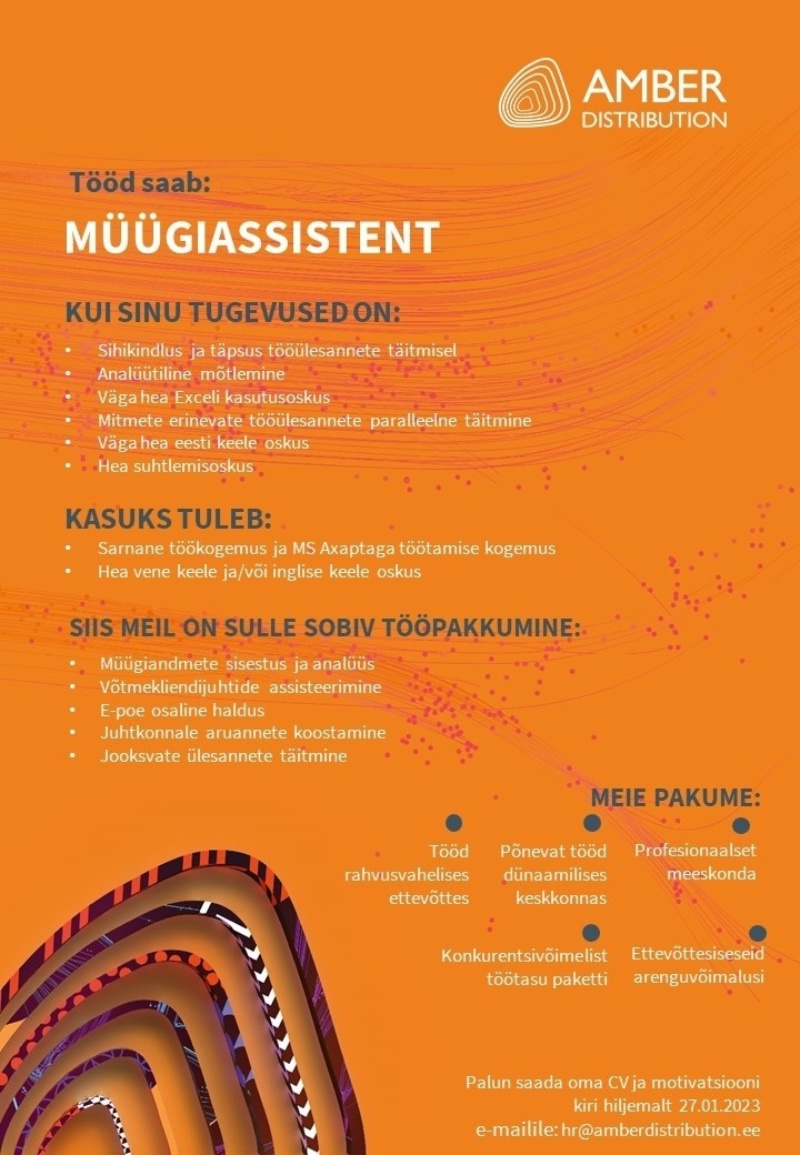 Amber Distribution Estonia OÜ MÜÜGIASSISTENT