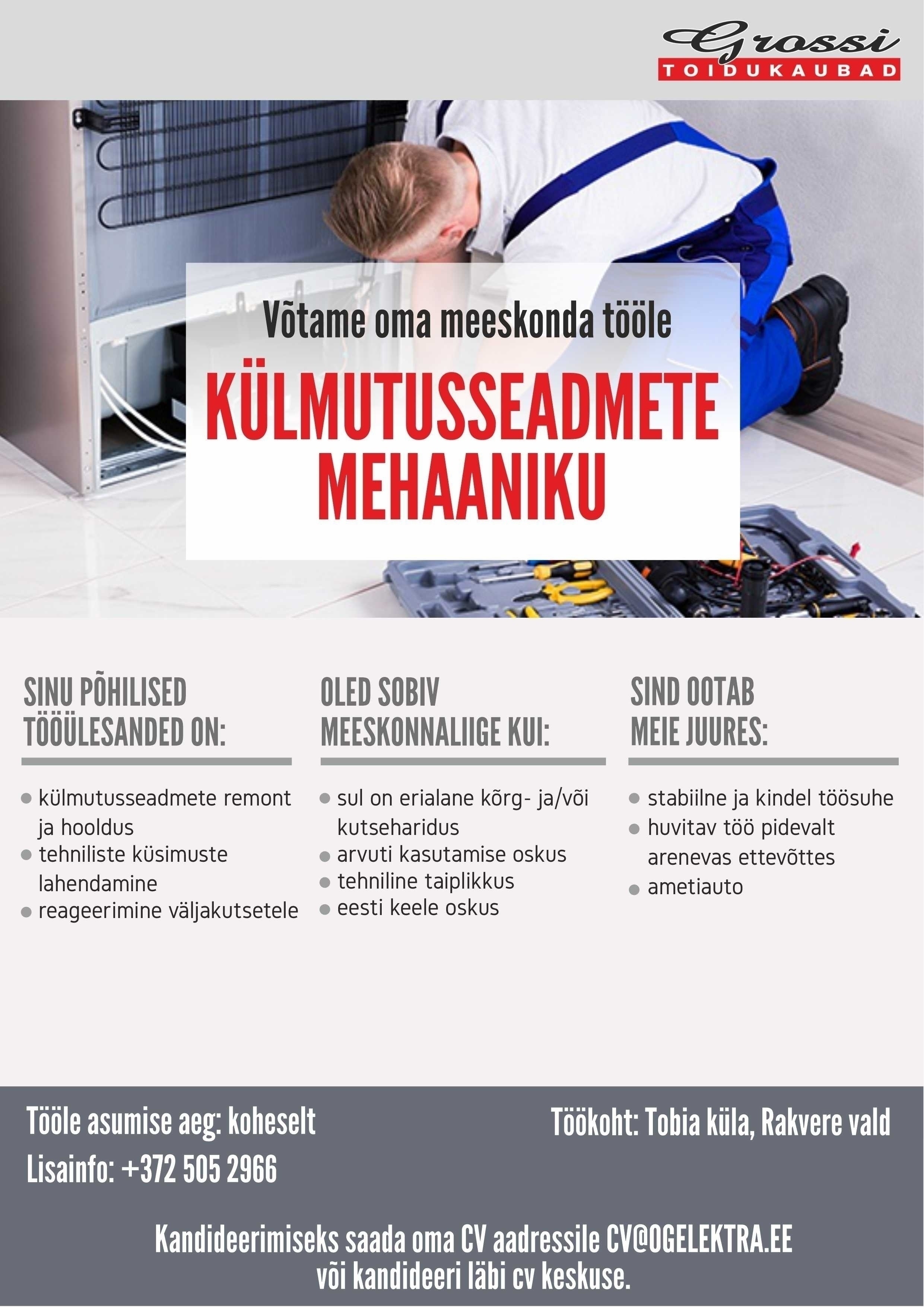 CVKeskus.ee klient Külmutusseadmete mehaanik