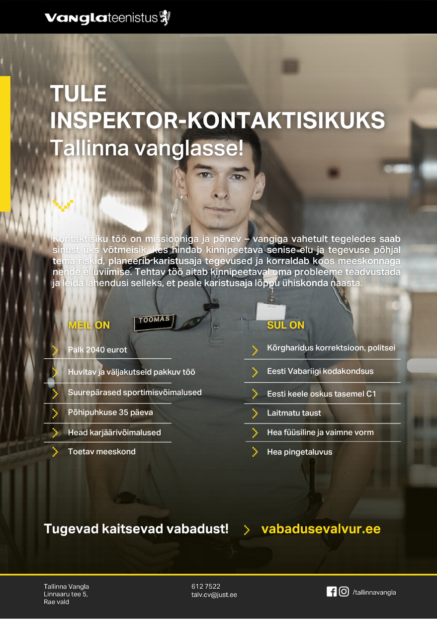 Tallinna vangla Tallinna vangla inspektor-kontaktisik