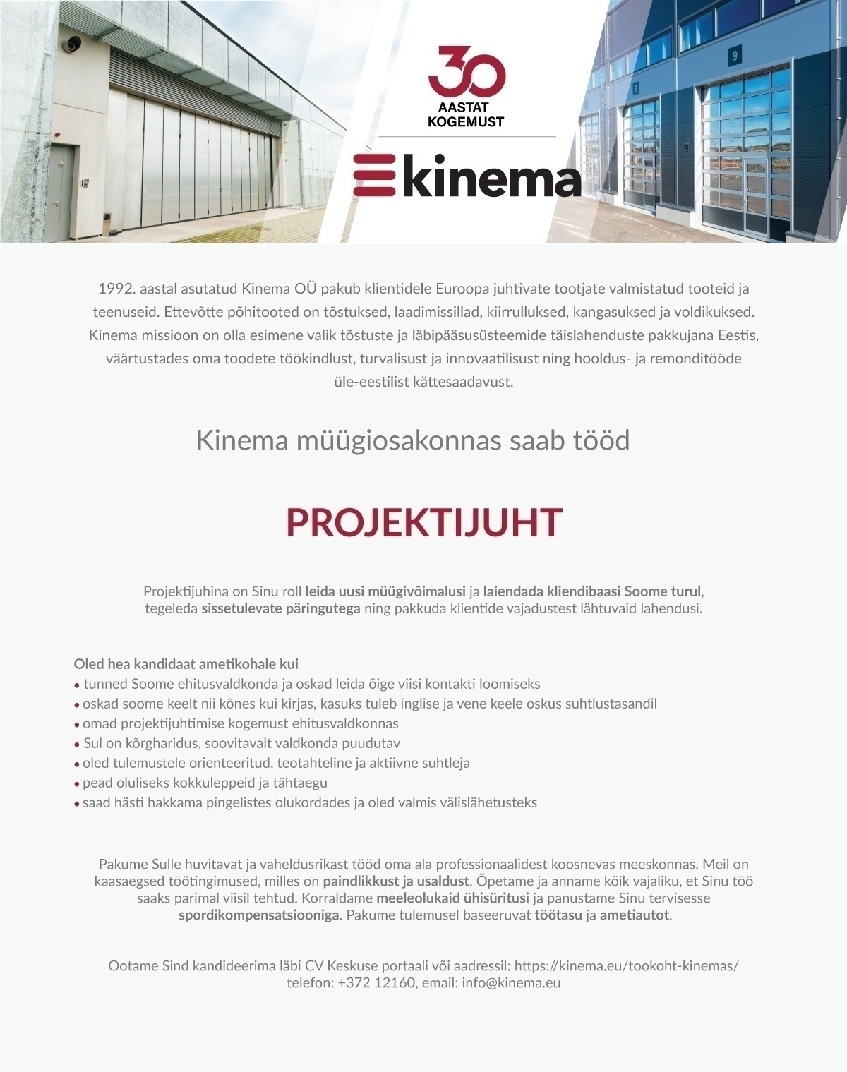 Kinema OÜ Ekspordi projektijuht
