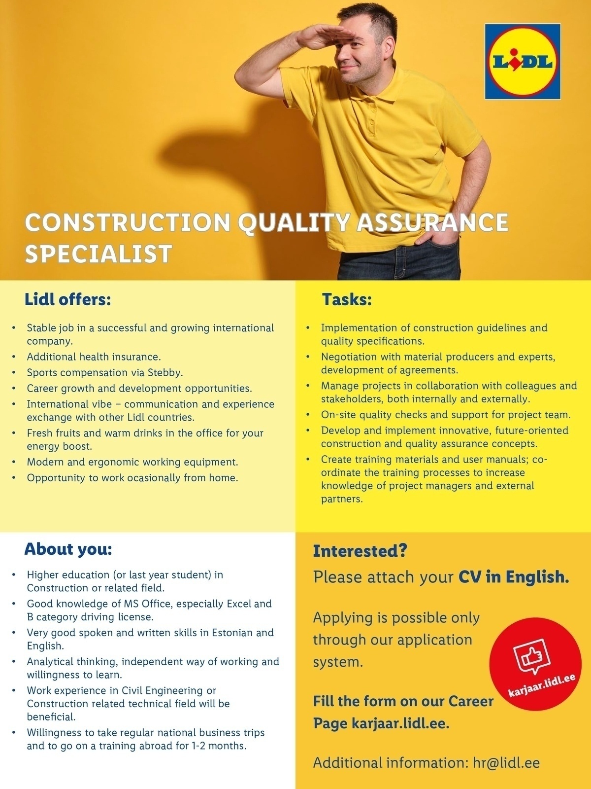 CVKeskus.ee client Construction Quality Assurance Specialist