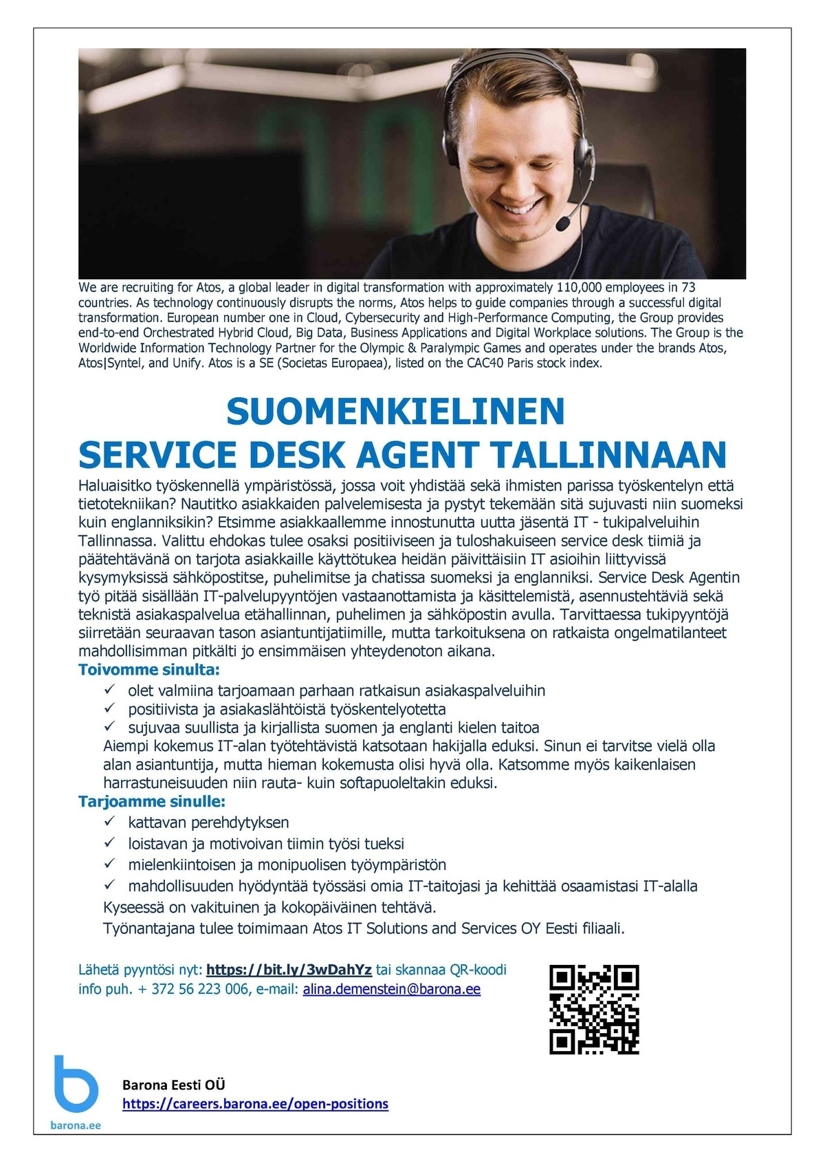 CVKeskus.ee client SUOMENKIELINEN SERVICE DESK AGENT TALLINNAAN