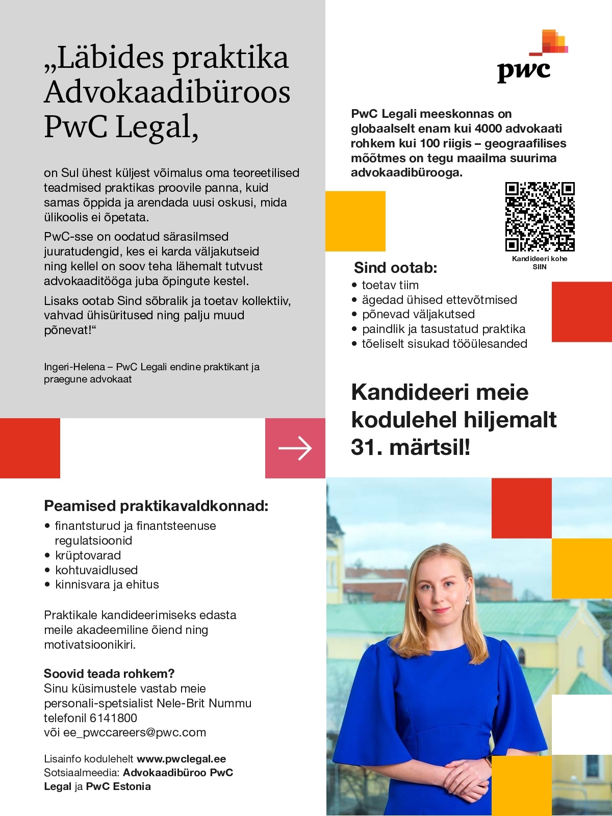 CVKeskus.ee klient Advokaadibüroo PwC Legal praktikant