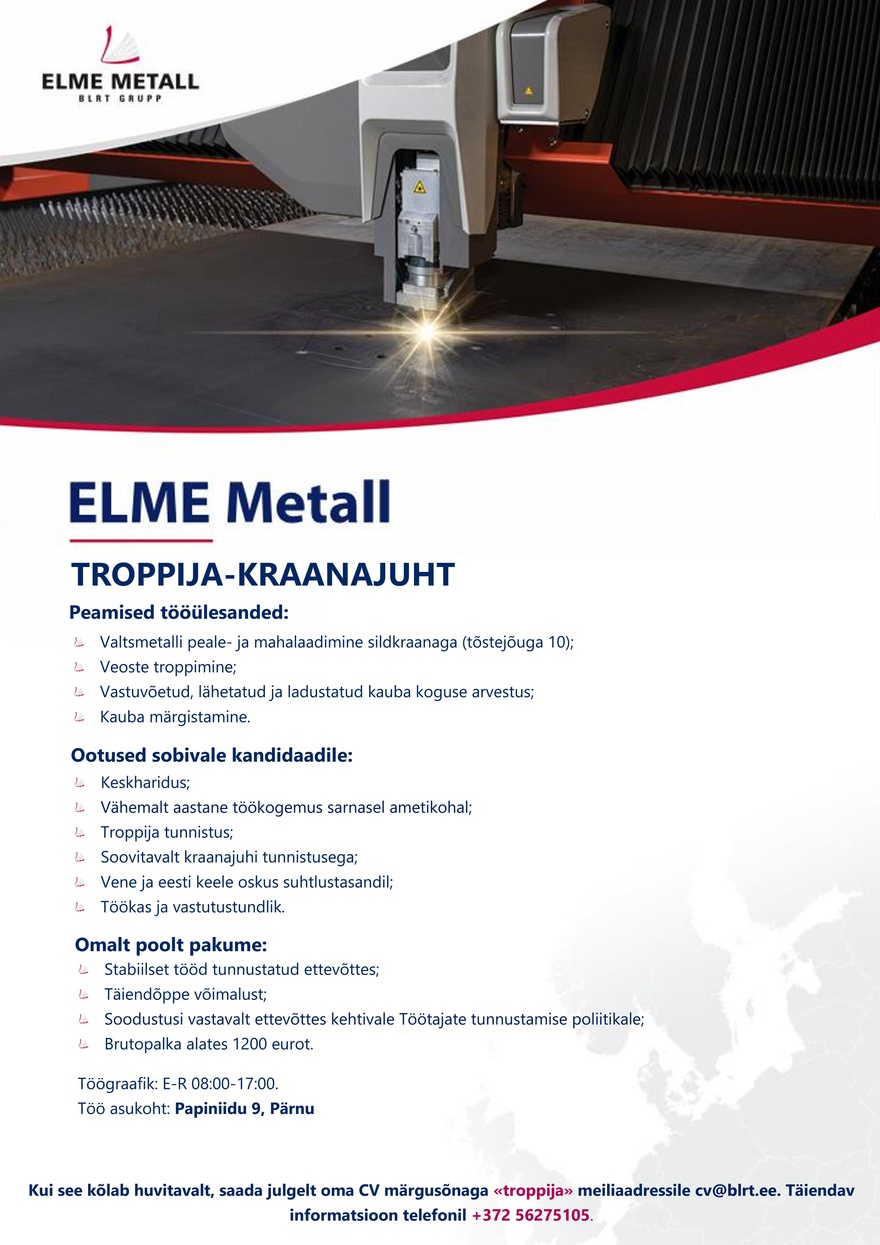 ELME Metall Troppija-kraanajuht