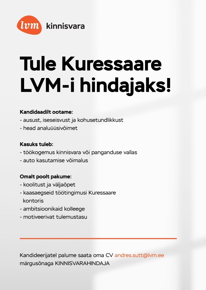 LVM Kinnisvara Tallinn OÜ Hindaja