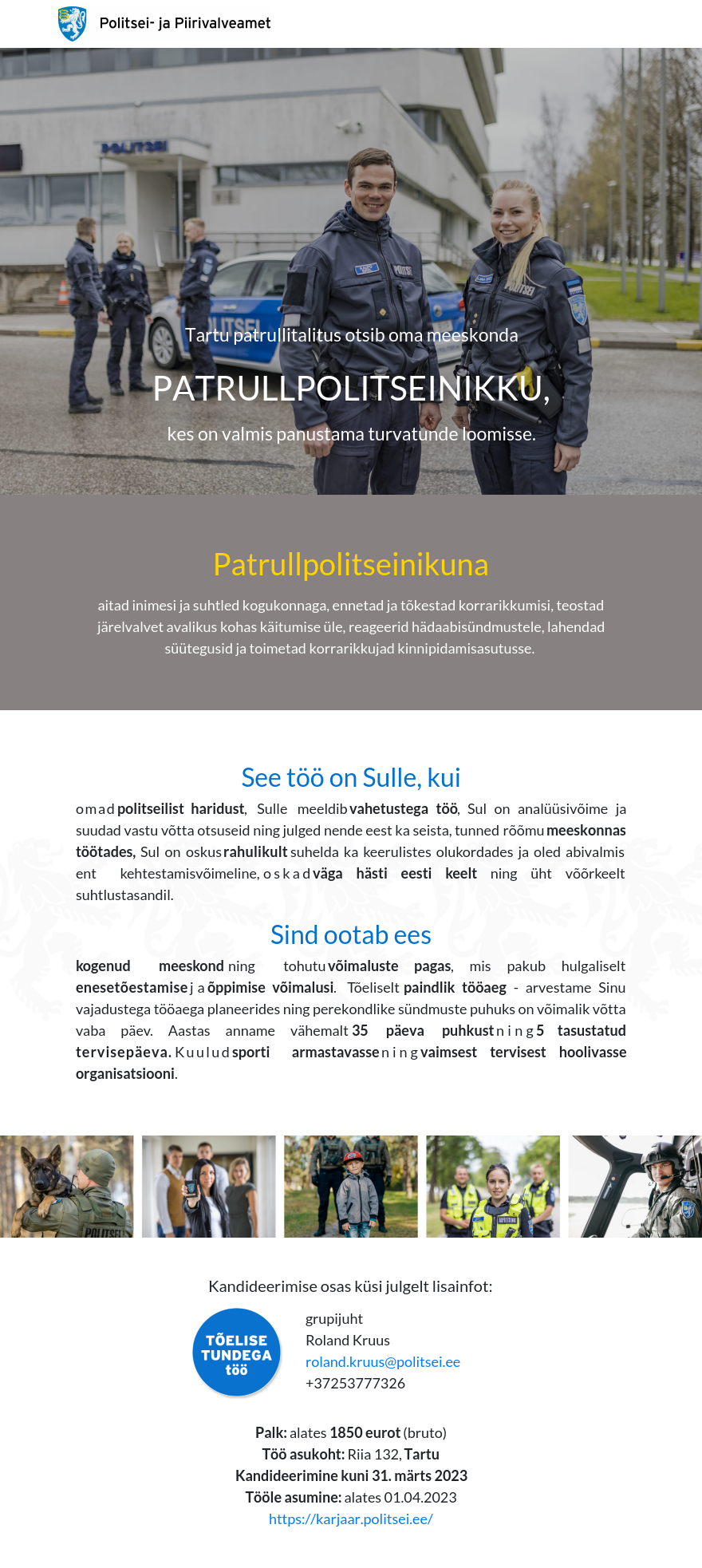 Politsei- ja Piirivalveamet Patrullpolitseinik